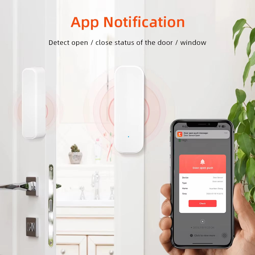 Wifi or Zigbee Window Door Sensor Tuya Smart Home Security Alarm System Voice Control via Alexa Google Home Smart
