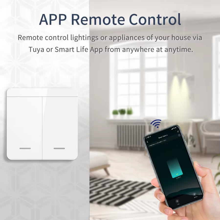Wifi Smart Switch for Led Lighting Tuya Smart Life RF 433Mhz Remote Voice Control Alexa Google Alice 1/2/3 Gang Wireless Switch
