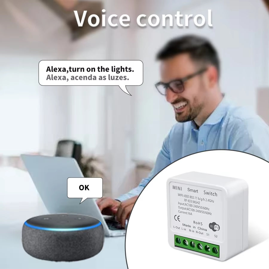 Wifi Smart Switch for Led Lighting Tuya Smart Life RF 433Mhz Remote Voice Control Alexa Google Alice 1/2/3 Gang Wireless Switch