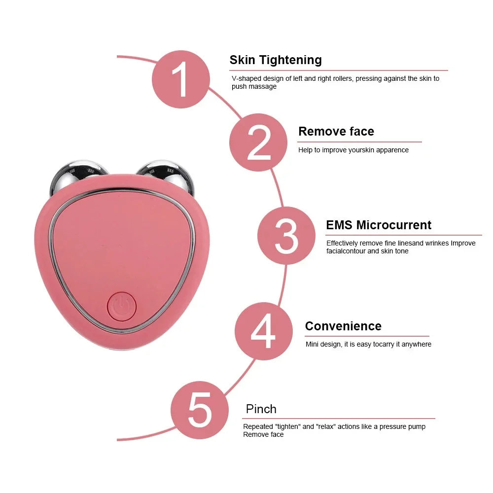 Face Lifting Machine Facial Massager Microcurrent Roller Skin Tightening Rejuvenation Beauty Charging Facial anti Wrinkle