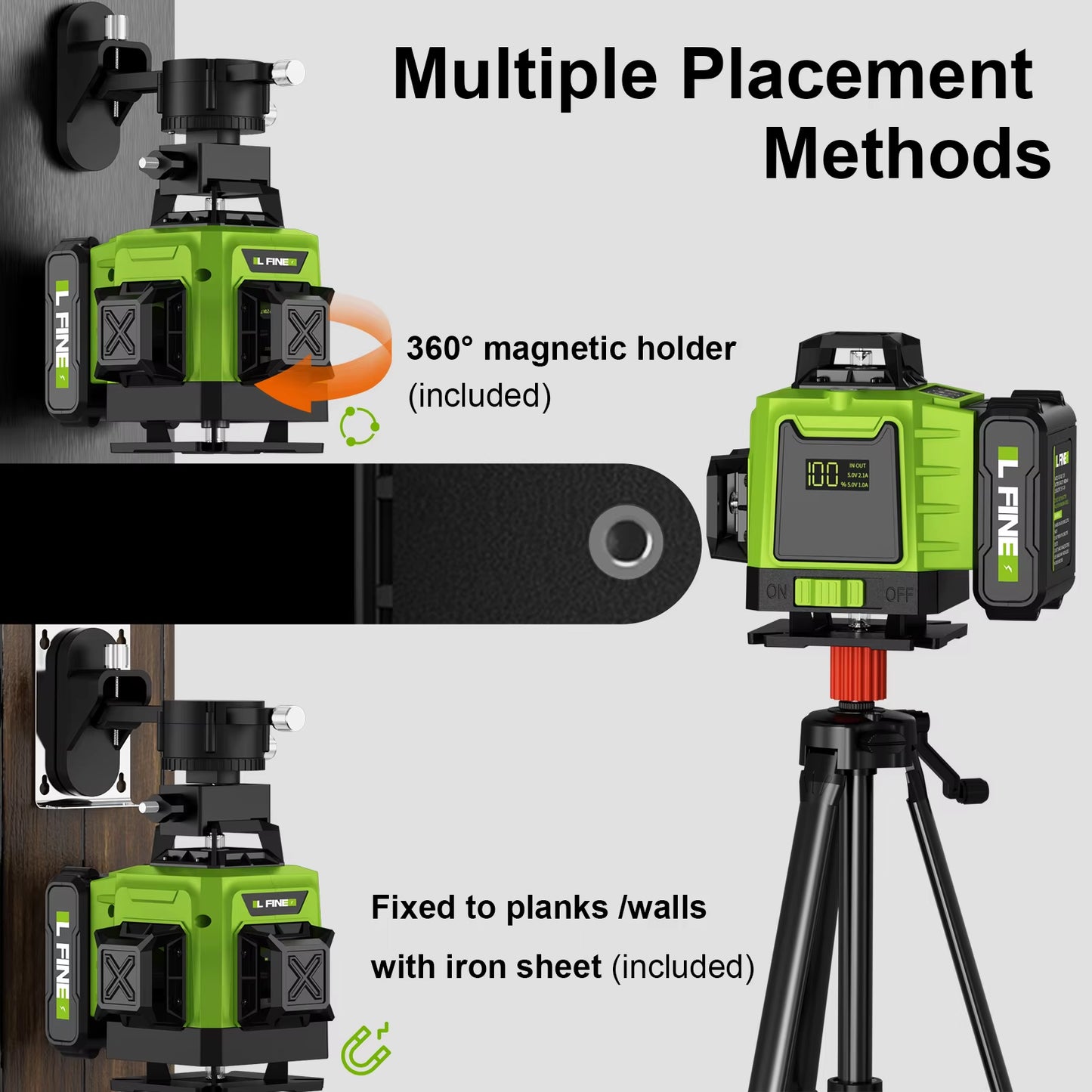 4D 16 Lines 360°Self-Leveling Laser Levels with Tripod and Suitcase Horizontal and Vertical Professional Laser Level Tool