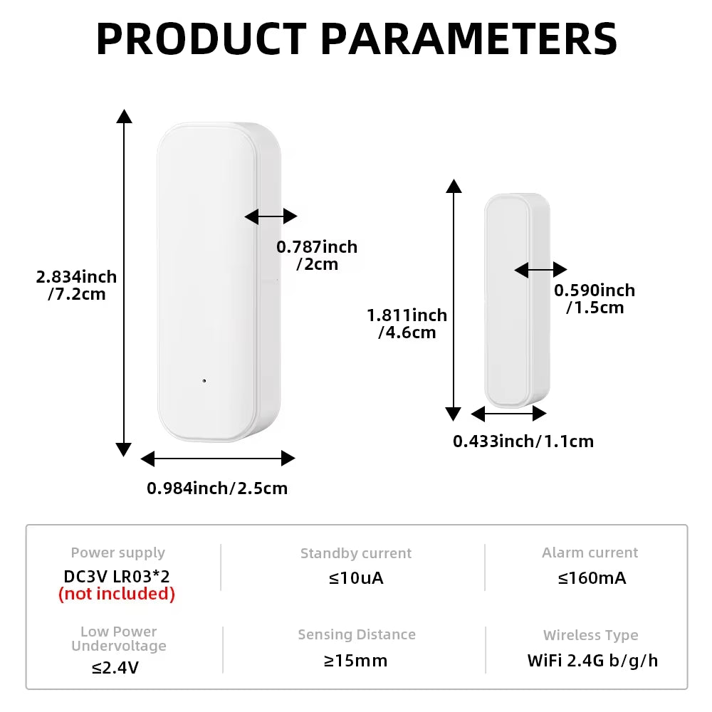Wifi or Zigbee Window Door Sensor Tuya Smart Home Security Alarm System Voice Control via Alexa Google Home Smart
