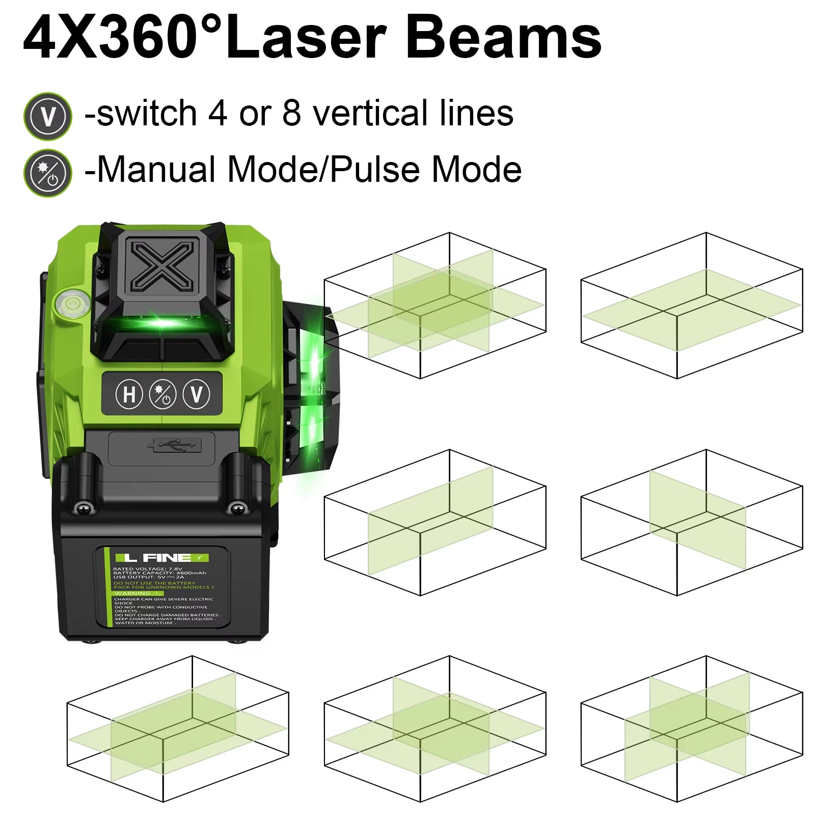 4D 16 Lines 360°Self-Leveling Laser Levels with Tripod and Suitcase Horizontal and Vertical Professional Laser Level Tool
